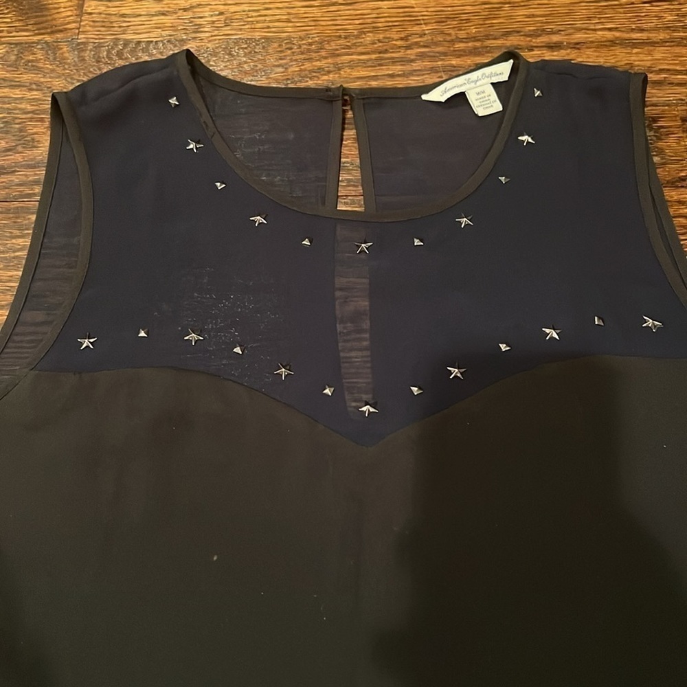 American Eagle Illusion sweetheart neckline blouse Size Medium - Picture 2 of 3